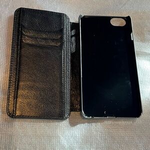 Camalen Black Genuine Leather Wallet Case for IPhone 6 Plus